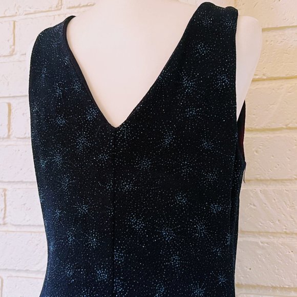 Alyn Paige v-neck sparkly sleeveless maxi  full length evening dress - Picture 4 of 10